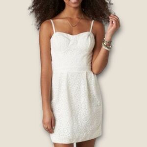 American Eagle Lace Bustier Mini Dress Off White 2